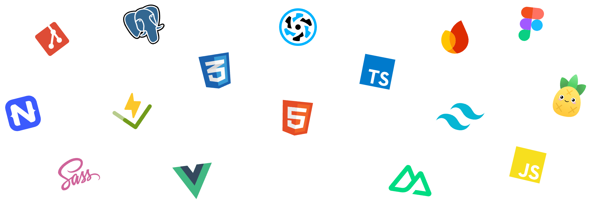 Elemento de fundo com vários logos de tecnologias