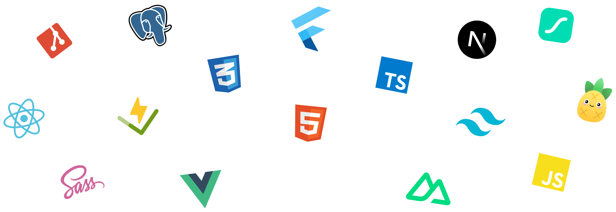 Elemento de fundo com vários logos de tecnologias